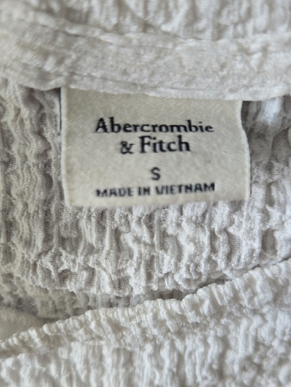 Abercrombie & Fitch White Textured Crewneck Top - Picture 2 of 3